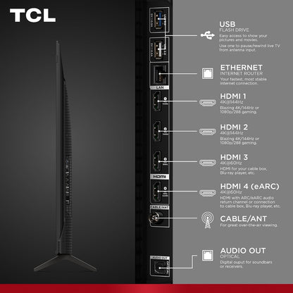 TCL 75" T7 4K QLED Google TV with 144Hz Gaming (75T7)