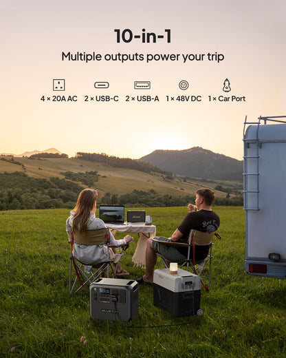 BLUETTI Portable Power Station AC200L, 2048Wh LiFePO4 Battery Backup, Expandable to 8192Wh w/ 4 2400W AC Outlets (3600W Power Lifting), Solar Generato