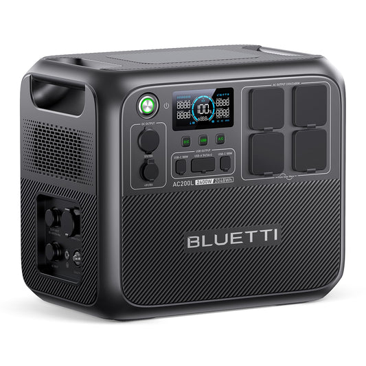 BLUETTI Portable Power Station AC200L, 2048Wh LiFePO4 Battery Backup, Expandable to 8192Wh w/ 4 2400W AC Outlets (3600W Power Lifting), Solar Generato