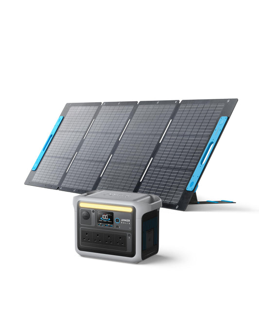 Anker SOLIX C1000 Portable Power Station with 200W Solar Panel, 1800W Solar Generator, LFP (LiFePO4) Battery, 4 AC Outlets, Up to 2400W for Home, Powe