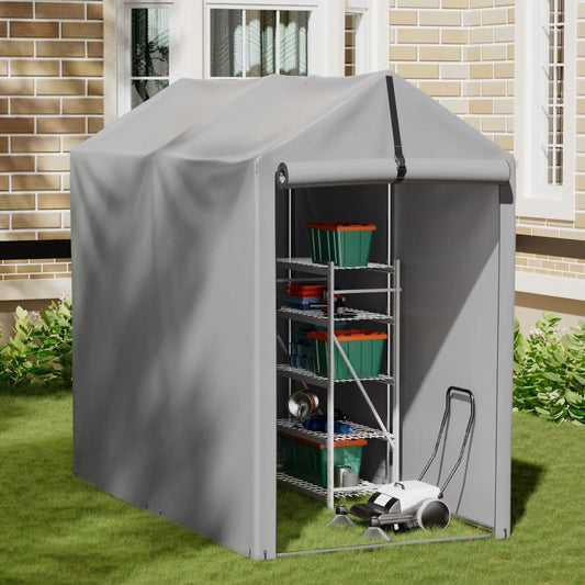Vineego 3x6x5 ft Outdoor Storage Shed Portable Garage Shelter, Outdoor Shed with Roll-up Zipper Door, Storage Shelter for Motorcycle, Lawn Mower, Bike